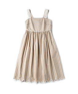 Marine Stripe scallop EMB dress