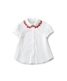 Strawberry Meets Logo collar blouse