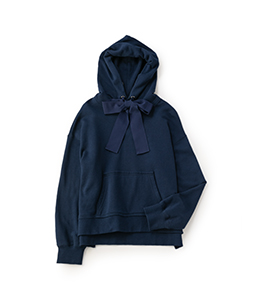 Grosgrain bow ribbon hoodie