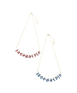 Jane Marple logo necklace