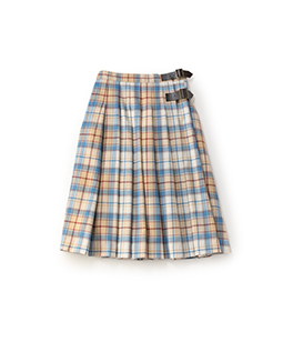 Wool tartan check 2face skirt