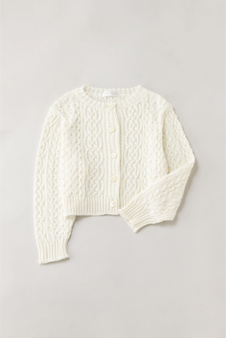 Spring aran knit cardigan