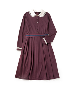 Giza T-cloth Logo lace collar dress