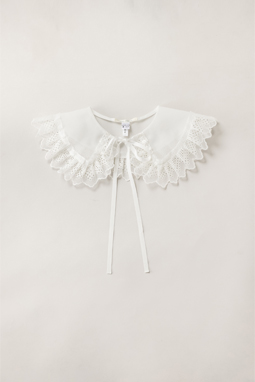 Organdy jagged lace spare collar