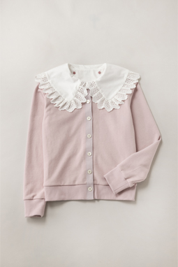 Jagged lace collar cardigan