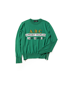 Alphabet français intarsia sweater