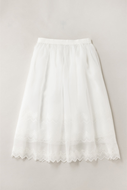 Organdy jagged lace skirt