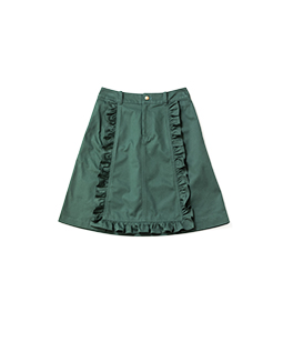 Compact twill flame frill skirt