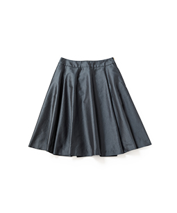 T/C herringbone logo ribbon flare skirt