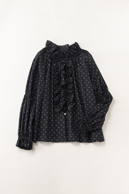 French dots puffy blouse