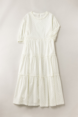 French dots tiered dress