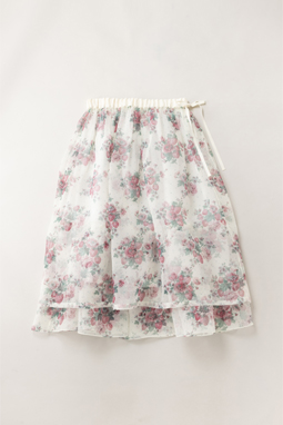 Strawberries and flowers sheer skirt