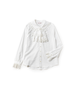 Jewelry lace jabot blouse