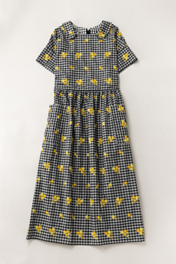 Tulle gingham&daisy tablier dress