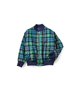 Tartan check reversible blouson