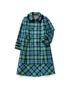 Tartan check cocoon coat