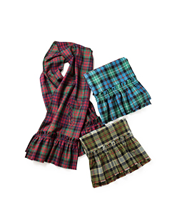 Tartan check many way stole