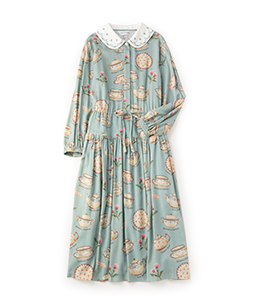 Tea for two embroidery collar dress