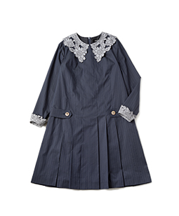 Compact twill cutwork collar onepiece