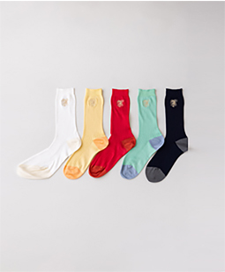 Calligraphy logo embroidery socks