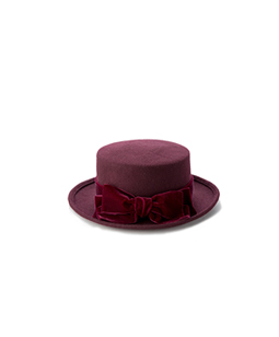 Wool felt front ribbon hat