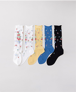 Fruits & flowers crew socks