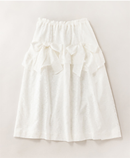 Eyelet lace ribbon skirt