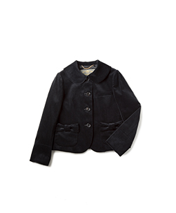 Cotton velvet ribbon pocket jacket