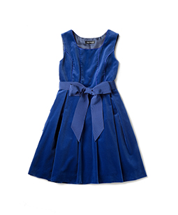 Cotton velvet back frill dress