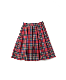 Tartan check back frill skirt