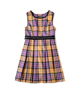 Tartan check back frill dress