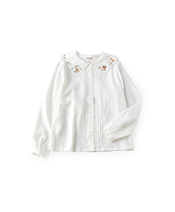 Circus embroidery collar blouse