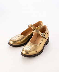 Mary Jane shoes / antique gold