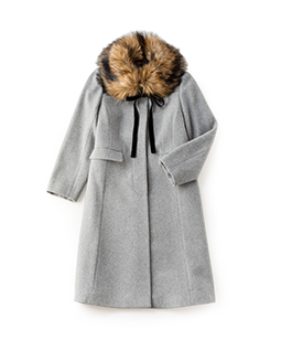Fur collar lady coat