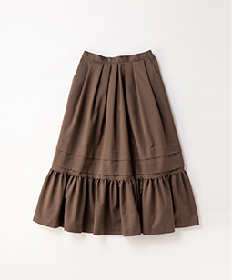 Chambray twill frill edge skirt