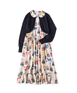 Little tassel dolls trompe-l'oeil dress