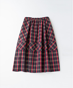 Memorial check cocoon skirt