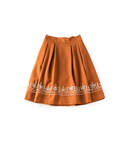 Lamb melton cording embroidery skirt