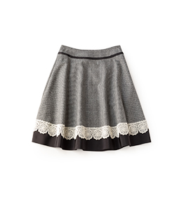 British wool lace trimming skirt