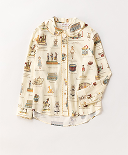 Toy museum shiny-trim blouse