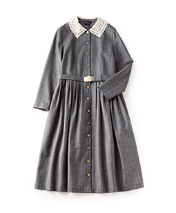 British wool lace collar dress