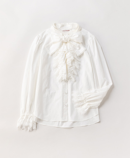 Lace jabot blouse