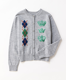 Crown argyle two-way braided knit　