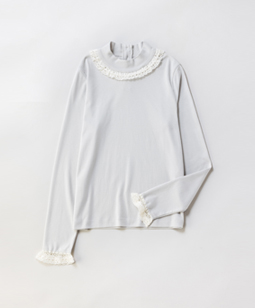 Royal-fraise lace-trim pullover