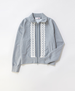 Scallop lace zip up