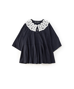 Vintage lace collar flare pullover