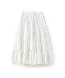 Typewriter lace tiered skirt