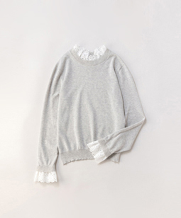 Lace-trim sweater