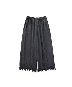 Ribbon jacquard wide pants