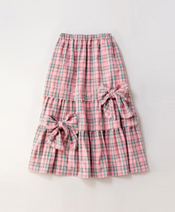 French madras double ribbons skirt